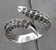 Кольцо из белого золота c бриллиантом и турмалином 01К6213336-1