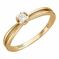 Кольцо из красного золота c бриллиантом 01К616810